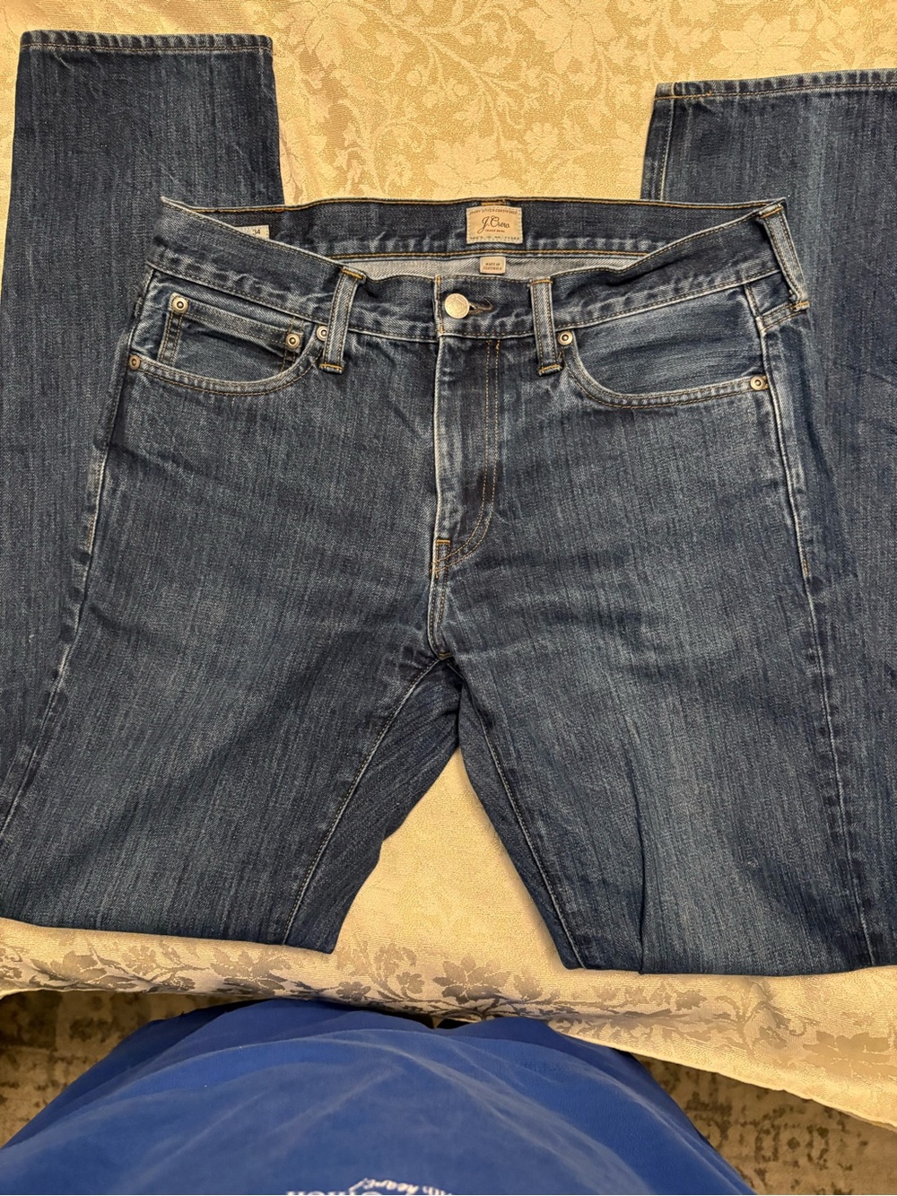 J. Crew Men’s Straight Jeans in Dark Blue Wash